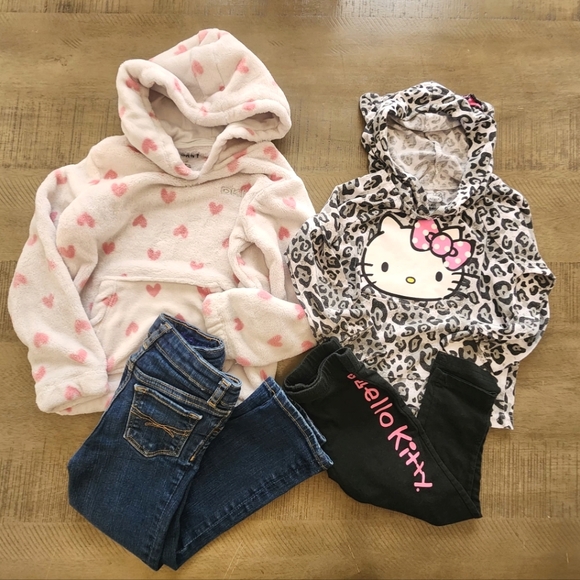 Bundle* Hello Kitty Hoodie  3T, DKNY Hoodie Size 4T, Babygap 1969 Jeans Size 4 - Picture 1 of 15